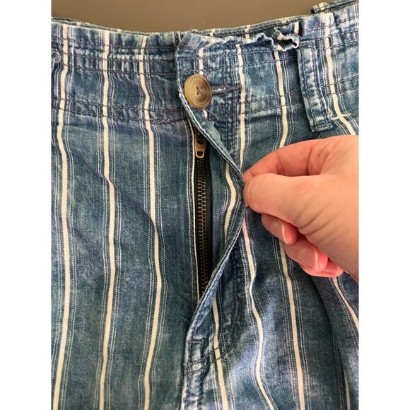 American Eagle striped cuffed pleated front denim shorts - Picture 7 of 12